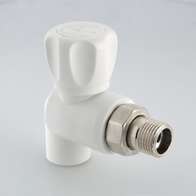 VTp.718.0.02004 Кран шаровой полипропиленовый со сгоном угловой Valtec 20 мм х 1/2"  - Вид №1