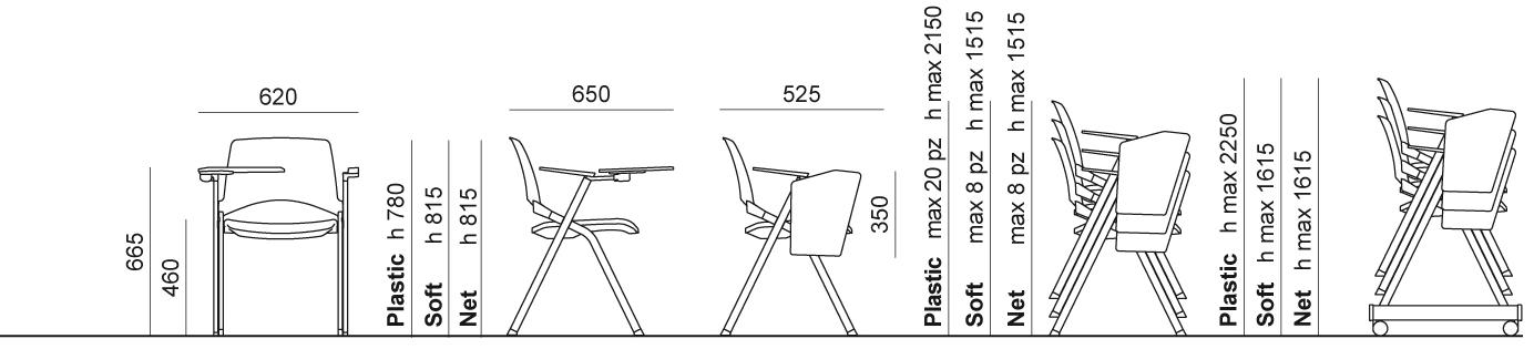 Diemmebi Стул для конференций штабелируемый с откидной крышкой Lakendò sun-id-1493273 - Вид №2