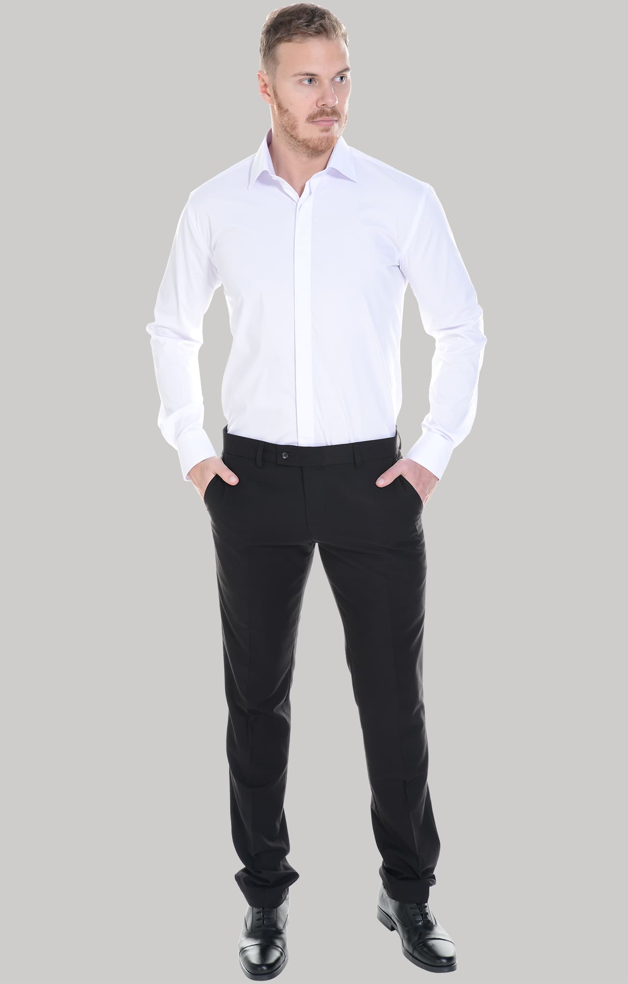 62461 Рубашка мужская  white El-Risto  Корпоративная одежда  размер 39/176-182  - Вид №25