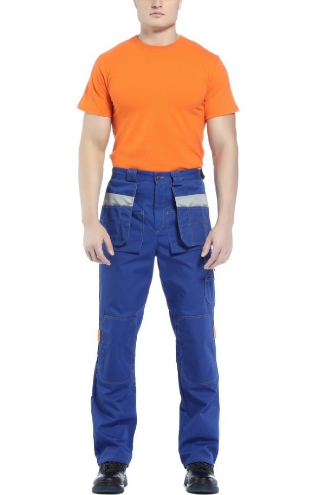 4957441 Брюки рабочие "Профессионал" василек со светло-серым  Летняя спецодежда  размер 44-46/158-164  - Вид №2