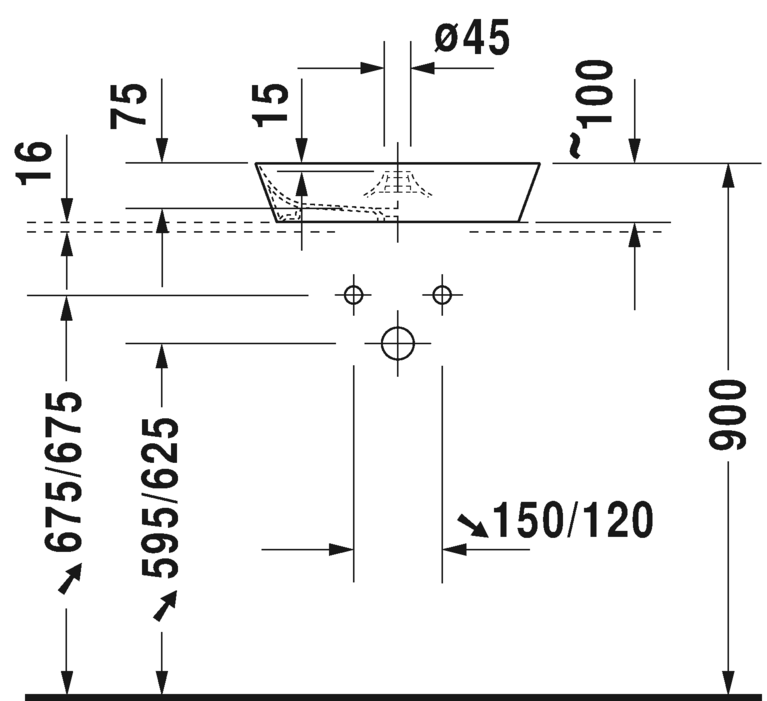 2328480000 Накладная раковина на столешницу  овальная Duravit Cape Cod - Вид №2
