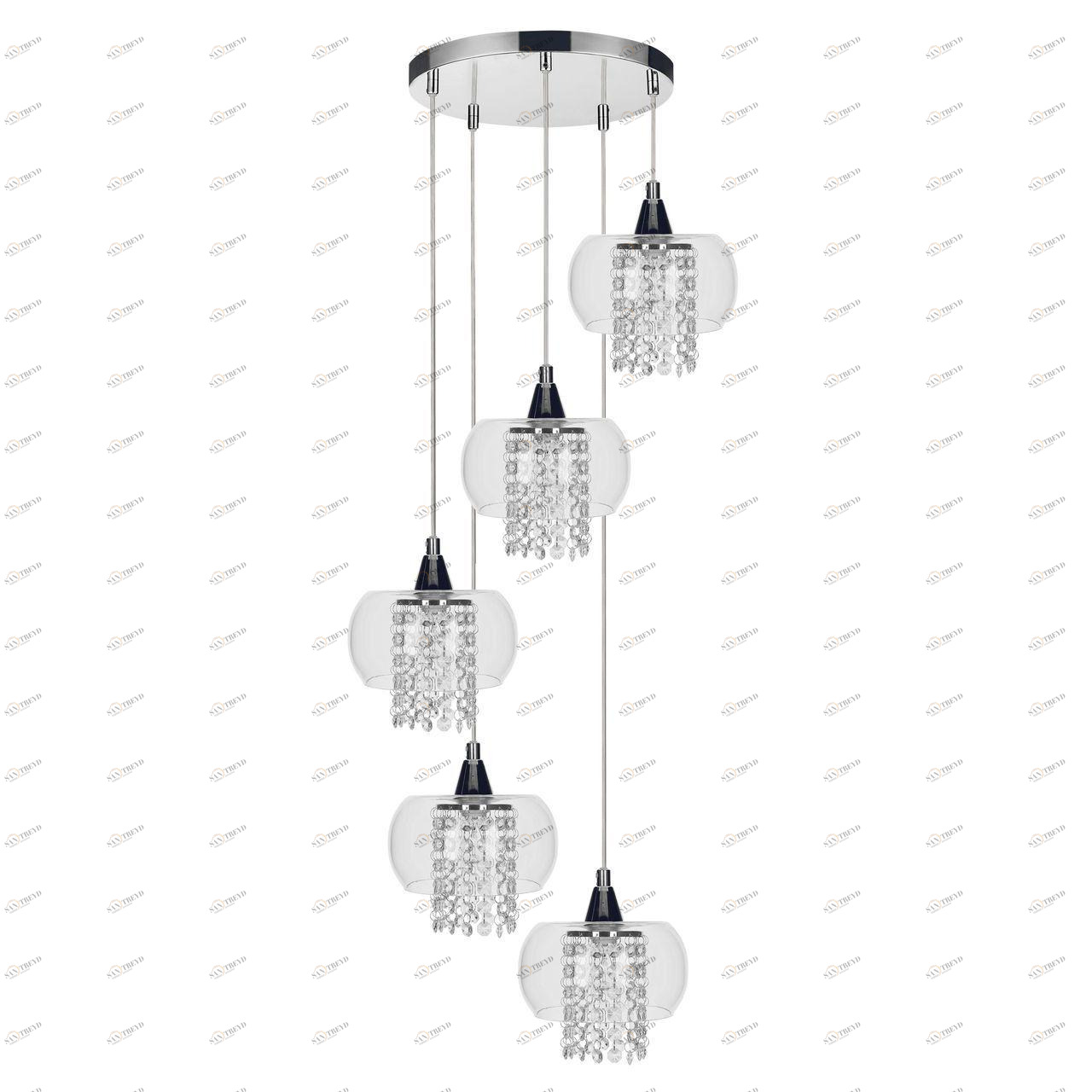 Дизайнерская подвесная люстра Spot Light Cordia 1192528 хром SPOT LIGHT ДИЗАЙНЕРСКИЕ 108235 Хром 