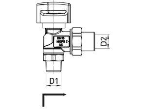 Клапан 90° с Firebag® резьбовое исполнение / резьбовое соединение для газовых приборов