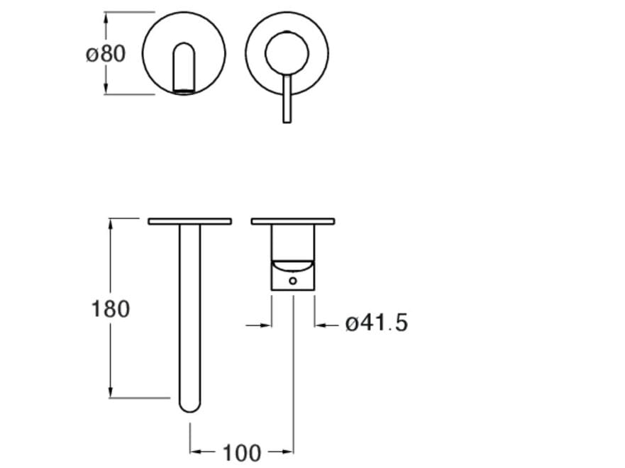Однорычажный смеситель для раковины с 2 отверстиями без слива CRISTINA Rubinetterie Phi ARCH-00112681 - Вид №2