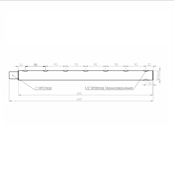 Купить Коллектор из нержавеющей стали на 7 контура WK25-7 T Прокситерм WK257T - Вид №1