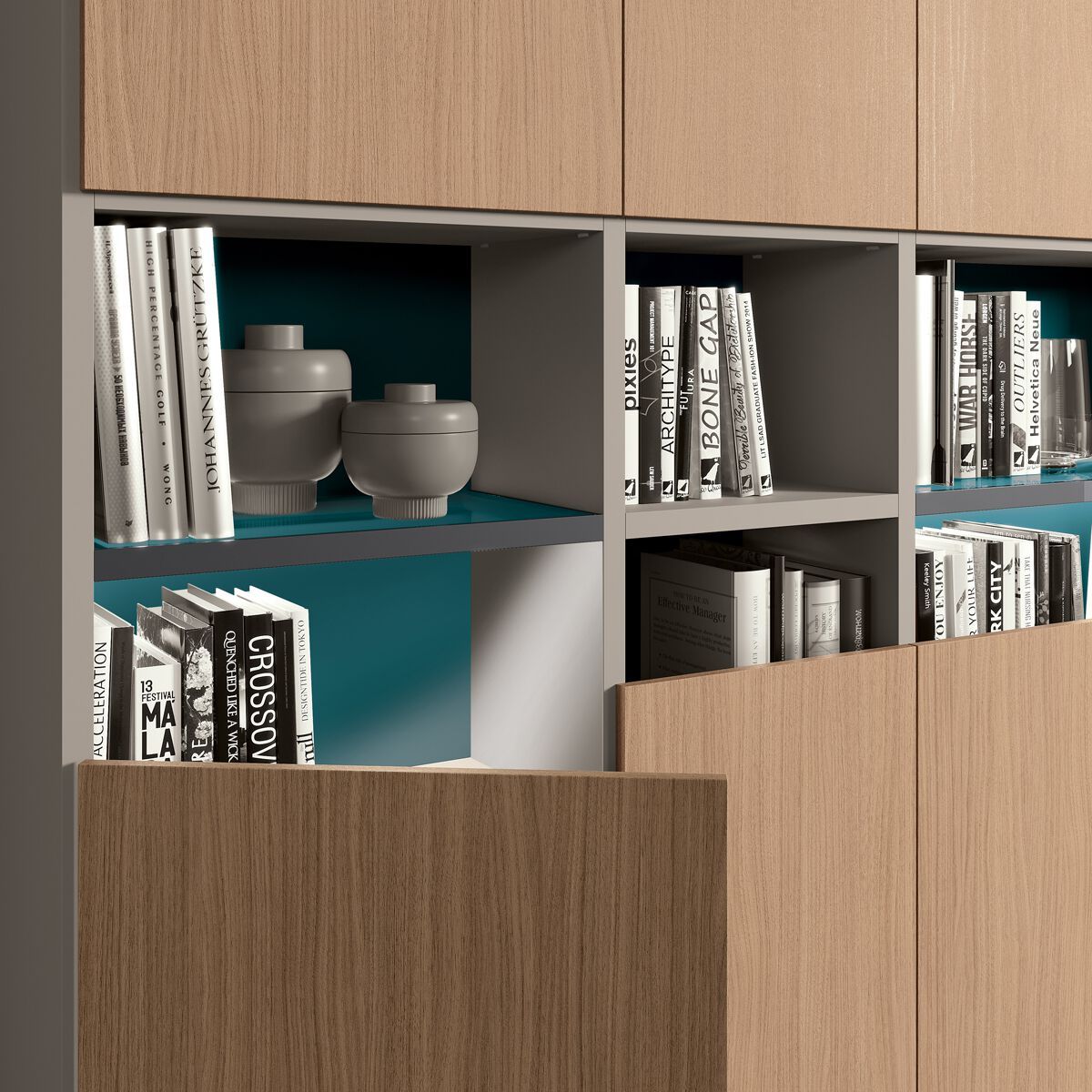 Деревянный секционный книжный шкаф Febal Casa TRENTA ARCH-00000563 - Вид №7