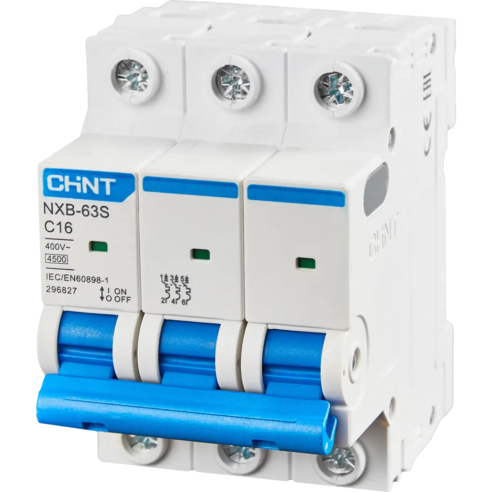 Автоматический выключатель CHINT NXB-63S 3P C16 А 4.5 кА 85334592 STLM-2134951  - Вид №1