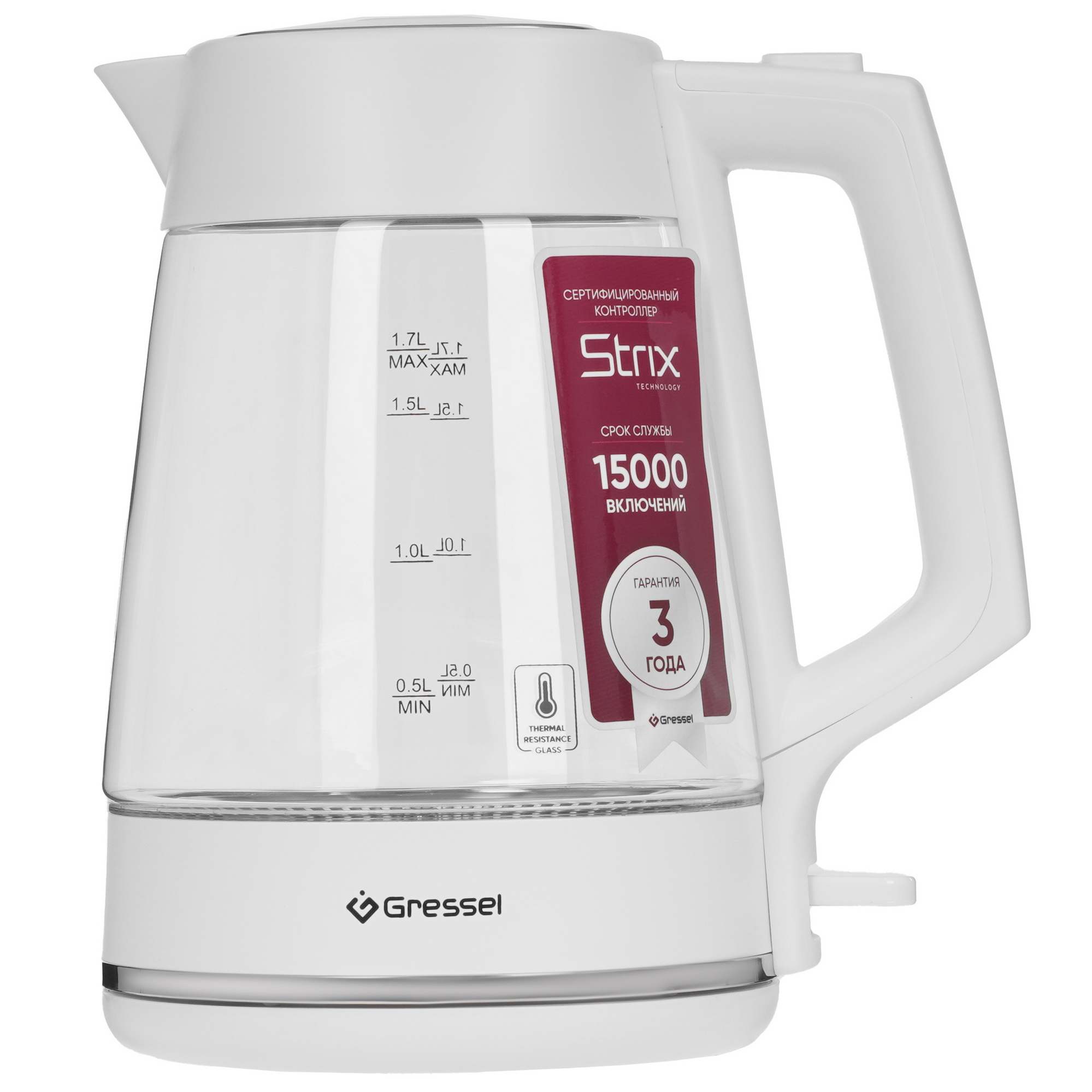 9256874 Электрочайник Gressel RGRK-771114 белый STDN-0082452 - Вид №1