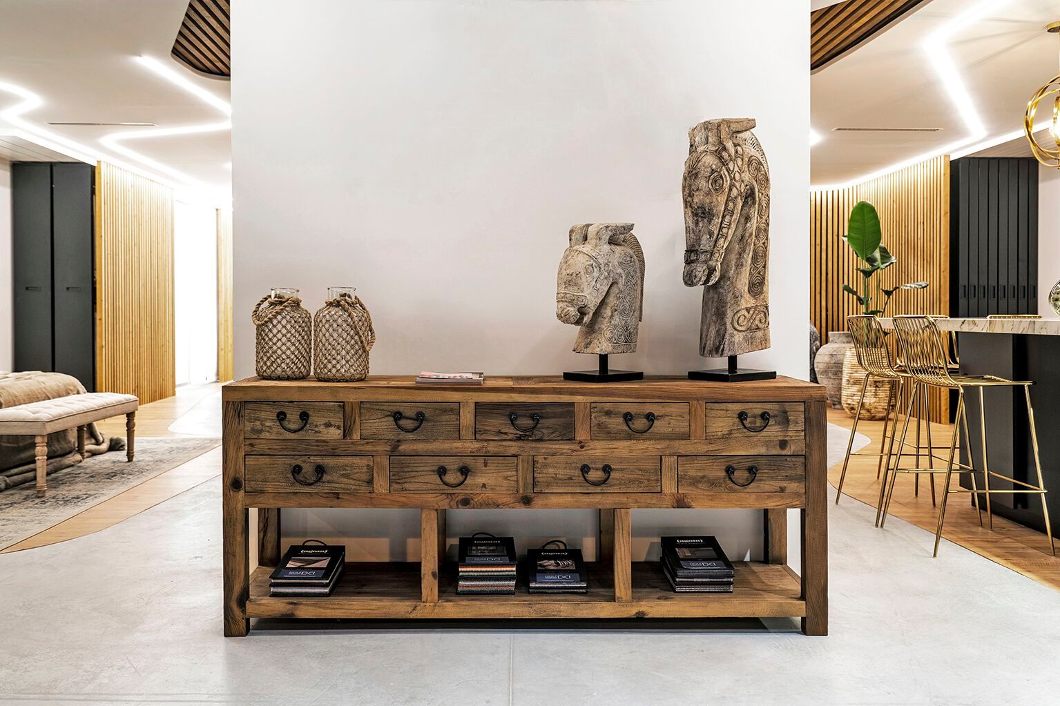 Рециркулированная деревянная прямоугольная консоль с ящиками Vical Home IKAST ARCH-00102991 - Вид №2