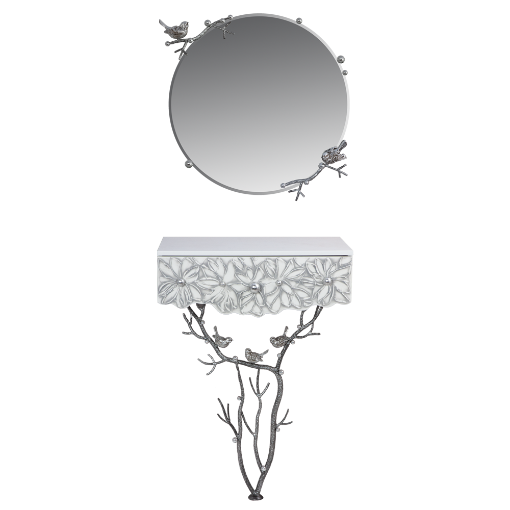 15009,79025 Консоль и зеркало Терра Серебро BOGACHO 4627174553611, 4627174557909