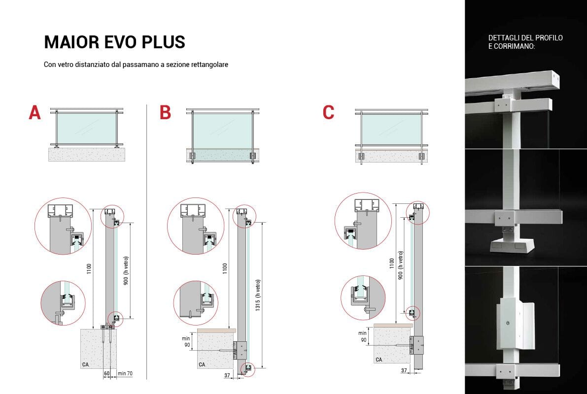 Перила из алюминия и стекла FARAONE Maior Evo ARCH-00016717 - Вид №2