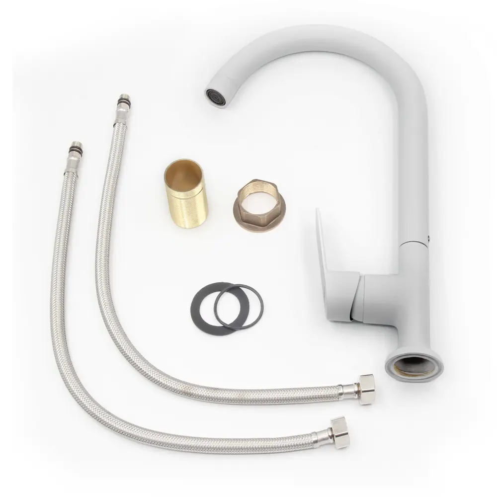 Смеситель кухонный Esko Annecy AN 519W высота 33.4 см цвет белый AN519W STLM-2141888 - Вид №1