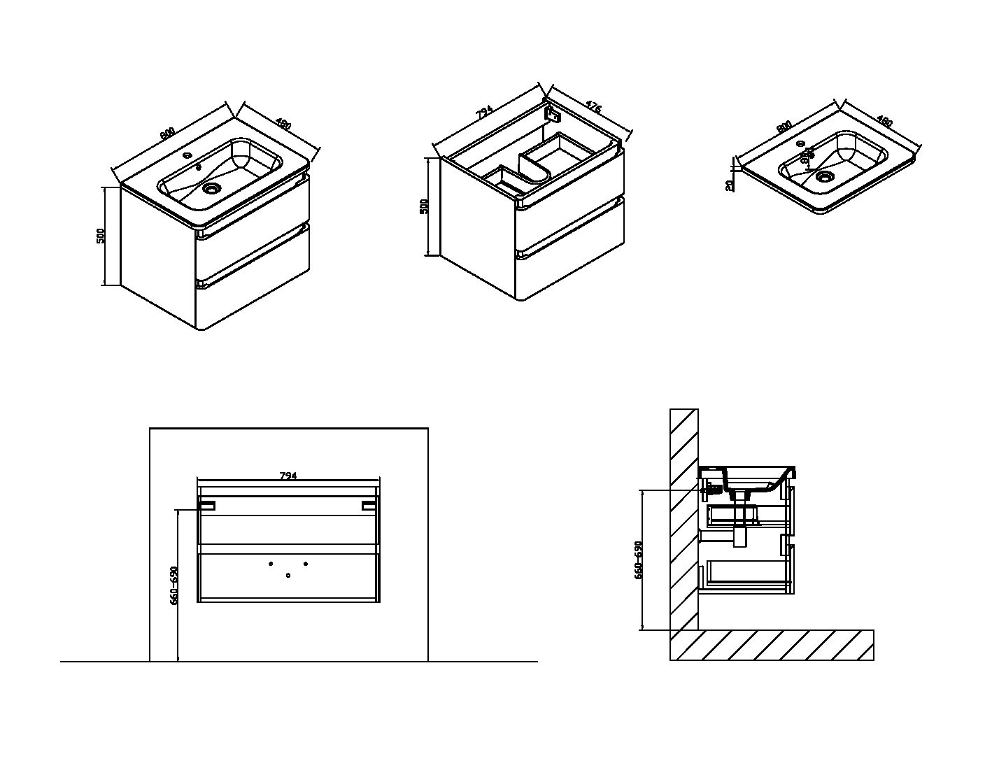VMC-1A800WO База под раковину Vincea Alba Santreyd - Вид №4