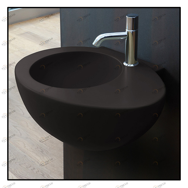 LGLS56LV Подвесная раковина настенная овальная Ceramica Cielo  серая 