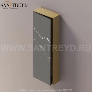 LIFT Модульный шкаф 120 см с левой дверью на доводчиках. Модули могут располагаться горизонтально и вертикально. Отделка: натуральный дуб и черный мрамор. AMOB054NMRTSX