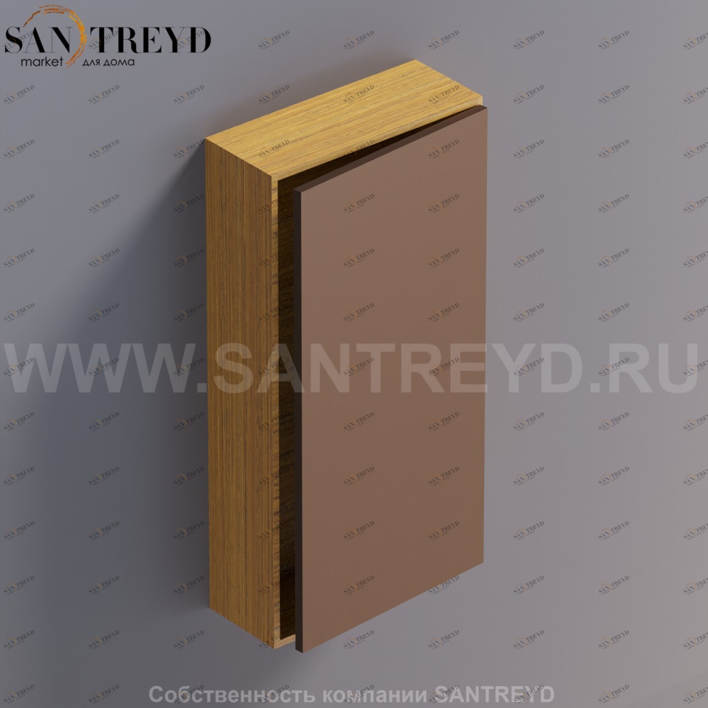 LIFT Модульный шкаф 80 см с правой дверью на доводчиках. Модули могут располагаться горизонтально и вертикально. Отделка: тик и темная бронза. AMOB052BRPTDX Agape