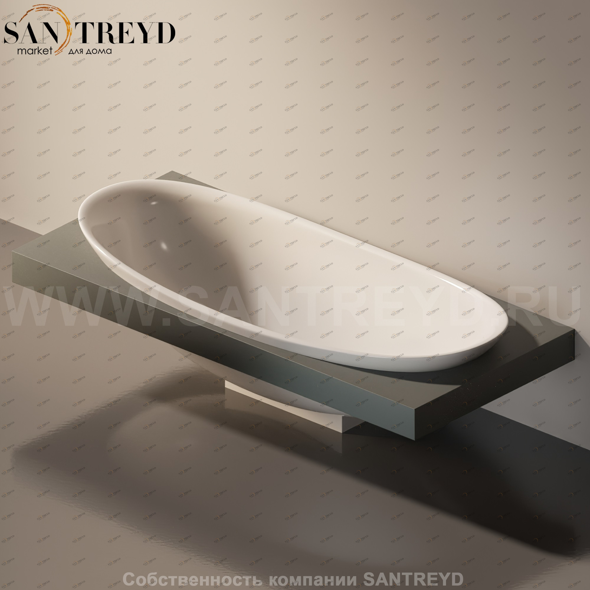 Flaminia IO e SI Столешница с отверстием под ванну серая IO84M1.7037 Ceramica Flaminia IO84M17037