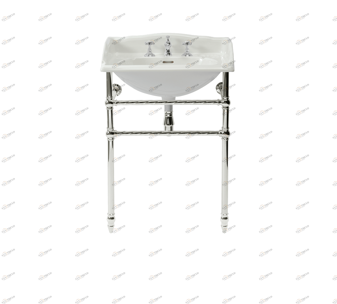 Gentry Home Таз большой белый Victorian Никель GH102372