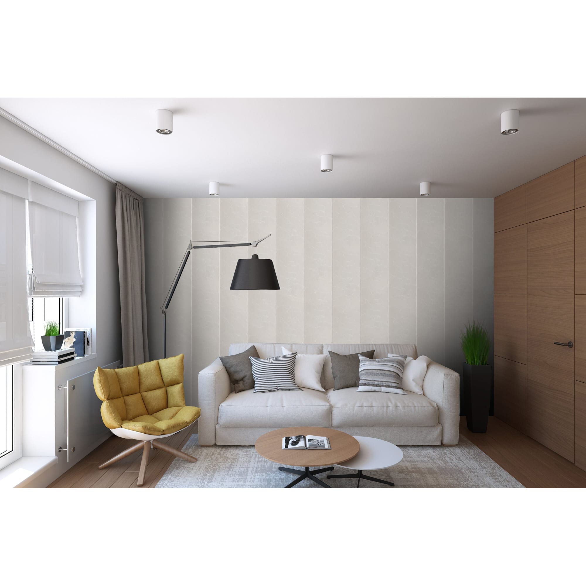 81947507 Панель ПВХ Грейс молочный 8 мм 2700х250 мм 0.675 м² Santreyd  - Вид №3