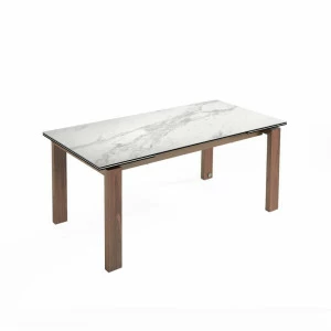 Обеденный стол раздвижной прямоугольный с мраморной столешницей 180-270 см T309 от Angel Cerda ANGEL CERDA  00-3865647 Белый;орех;коричневый