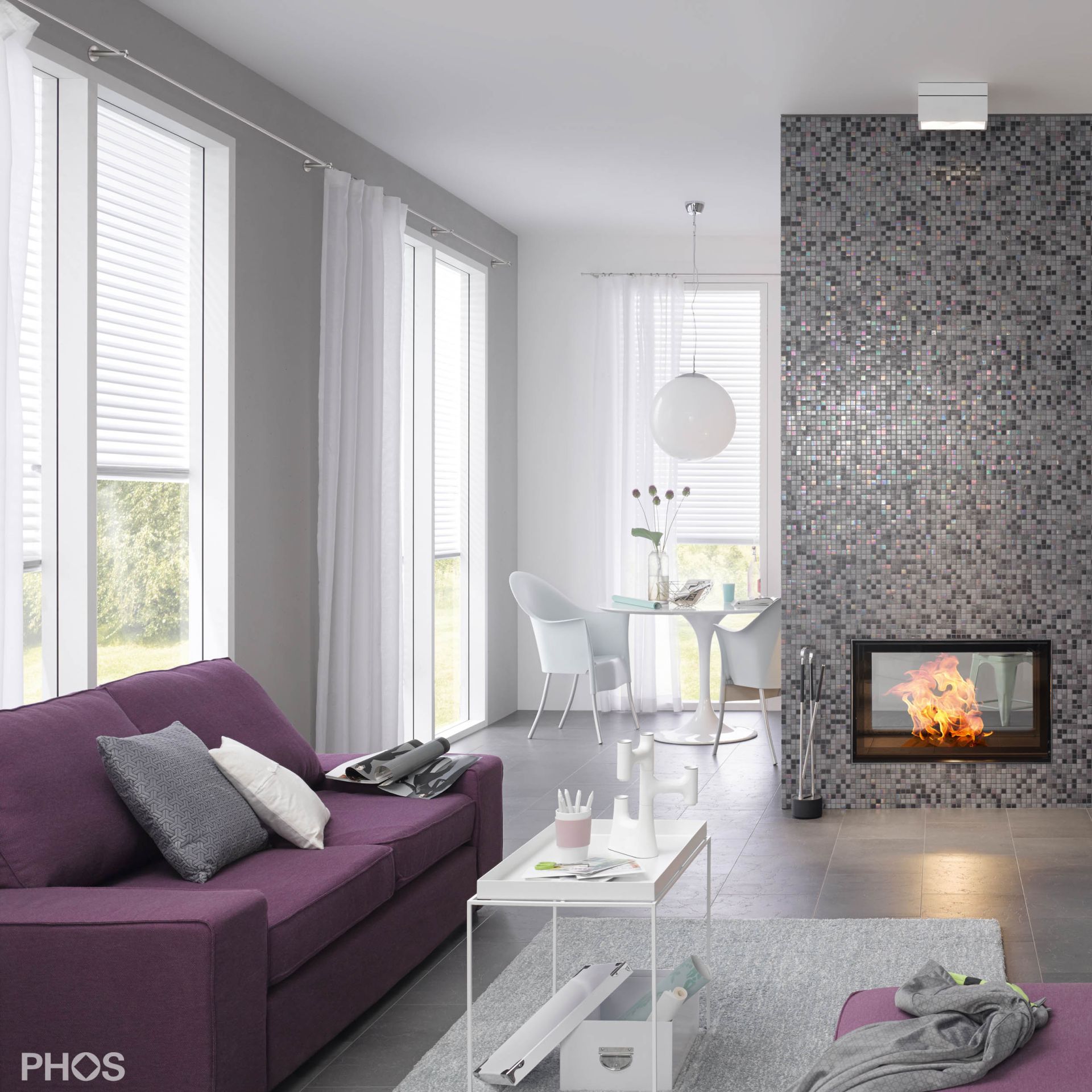 VS20-100E1200 Комплект карнизов: 120 см с 2 концевыми кронштейнами (среднее расстояние до стены) PHOS  - Вид №2