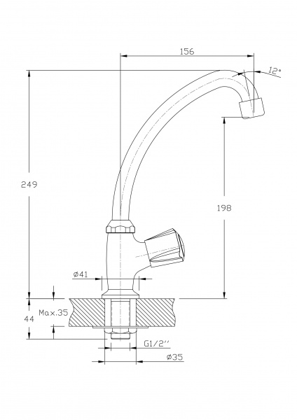 Кран для раковины Rush Pioneer PI7950-24 хром 1152311 - Вид №1