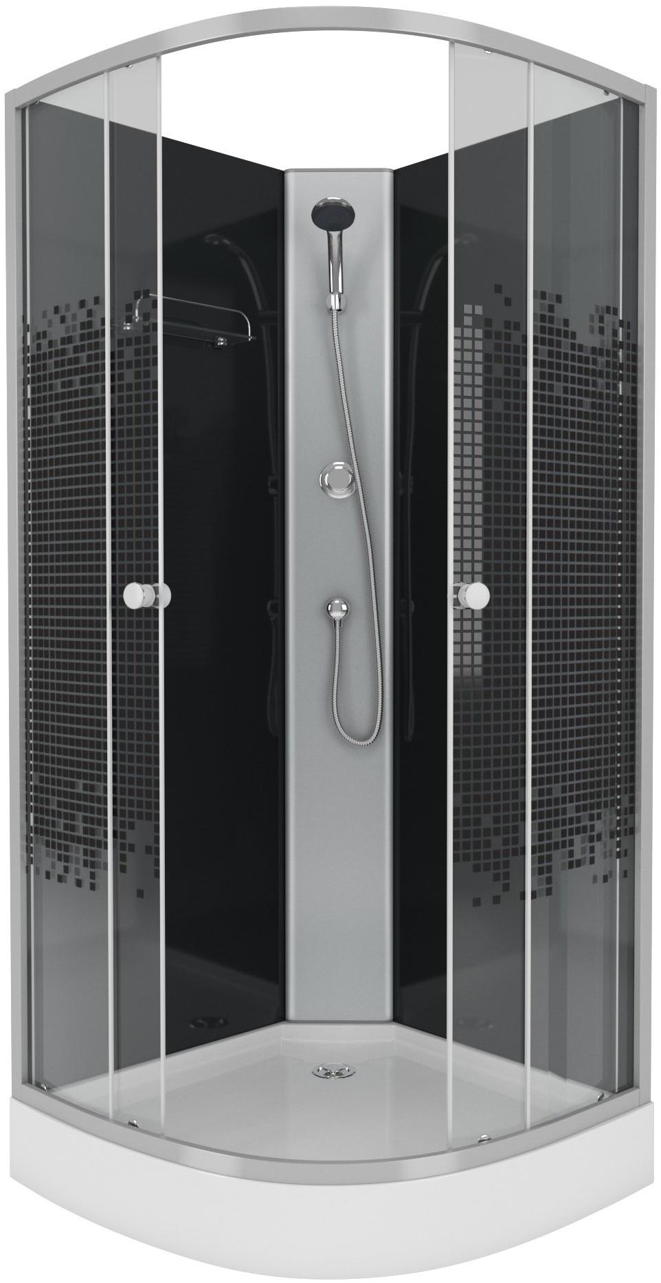 Душевая кабина NG- 4501-08BK BLACK (900х900х2000) низкий поддон(13см) стекло МОЗАИКА Niagara ECO 4501BK - Вид №1