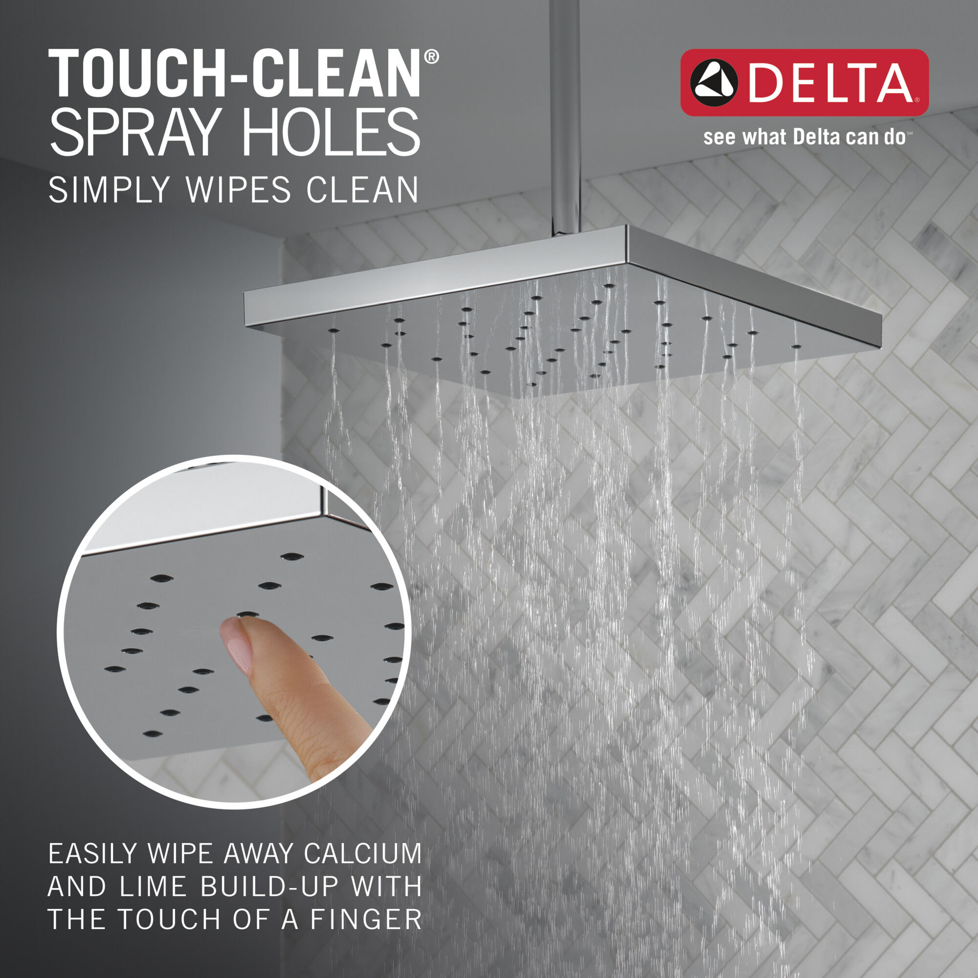 52161-PN25 H2Okinetic® одинарная душевая лейка с UltraSoak ™ Delta Faucet Universal Showering Полированный никель  - Вид №3