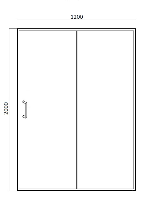 Душевая дверь в нишу, одна раздвижная дверь LINE BD120.4101A bravat - Вид №5