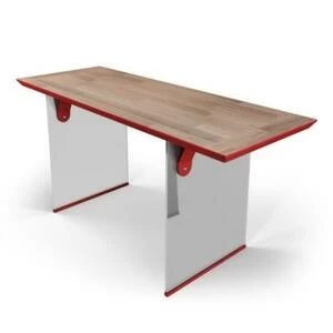 Стол рабочий EcoComb New, белый с красным