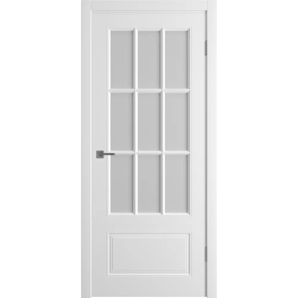 Комплект двери Эрика со стеклом 80x200 см эмаль белый с добором 100 мм VFD STLM-2195208