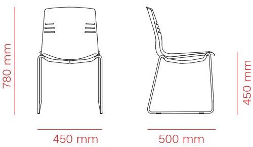 Mara Стул из полипропилена, штабелируемый салазками  3350  - Вид №4