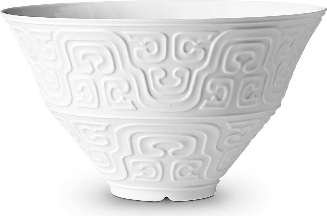 10571397 L’Objet Салатник 24см "Династия "Хань" (белый декор) Фарфор 