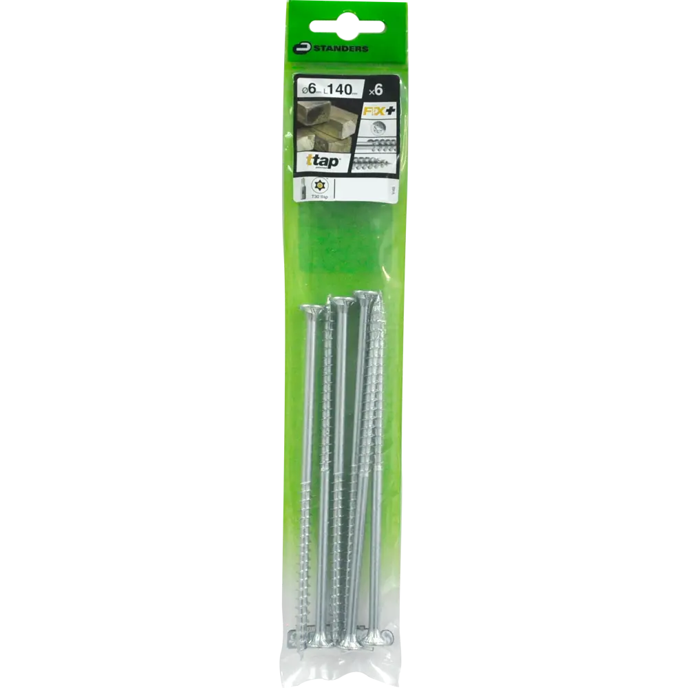 Саморезы для деревянного домостроения STANDERS T-TAP оцинкованные 6x140, 6 штук STLM-2201925 - Вид №2
