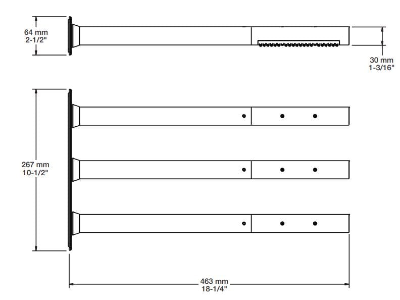 Регулируемая настенная душевая головка BARIL TET-3018-01 ARCH-00015250 - Вид №2