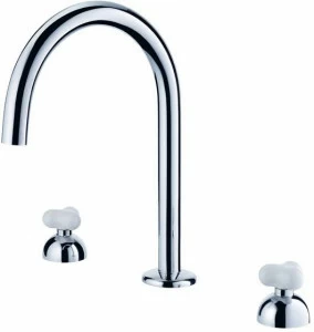 JUSTIME Смеситель для кухни из хромированной латуни на 3 отверстия с поворотным изливом Story 7903-98-80cp