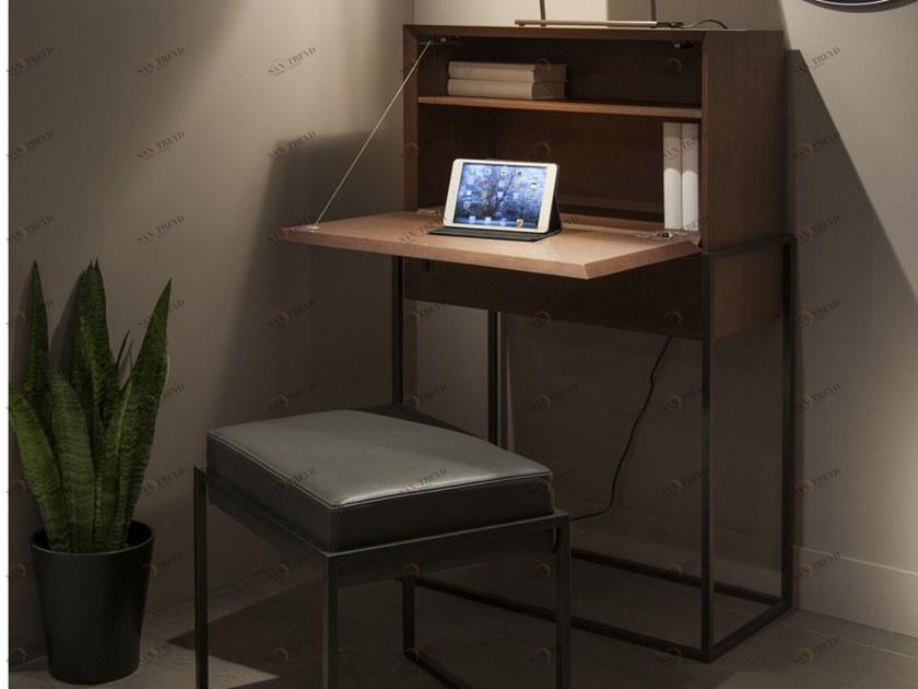 Duvivier Canapés Письменный стол из фанерованной древесины с дверцами и ящиками Karusa Karusaecrt