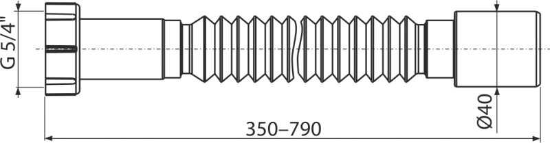 Гибкое соединение 5/4"×40 пластмасса ALCAPLAST A730 - Вид №1