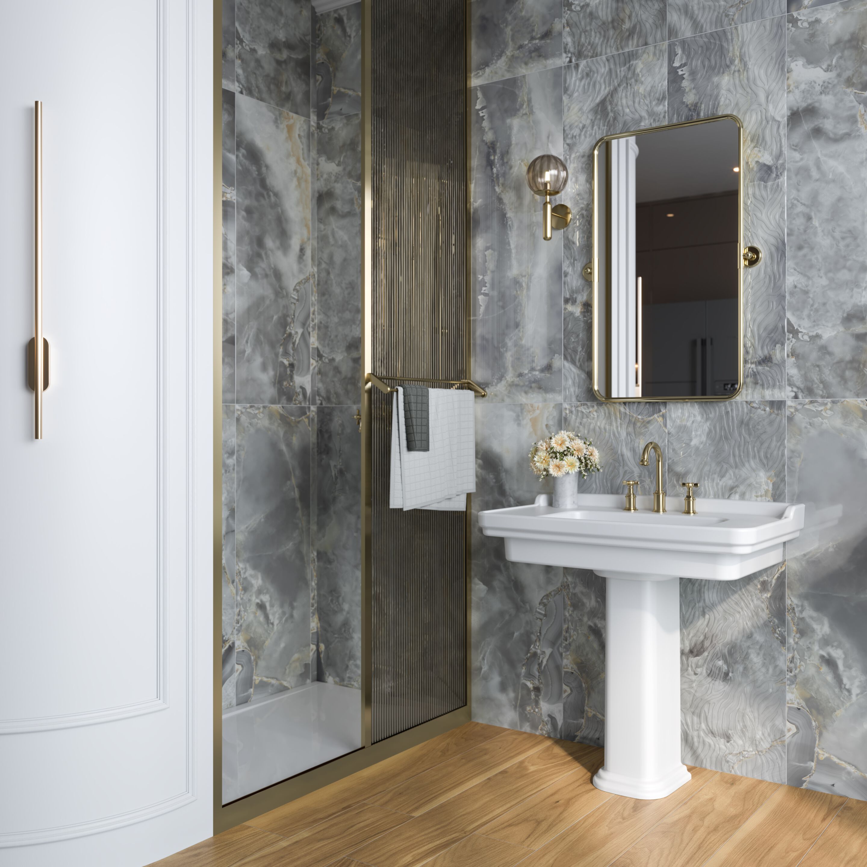 Пол / керамогранит с мраморным эффектом Kaleseramik ванная комната ARCH-00008390 - Вид №1