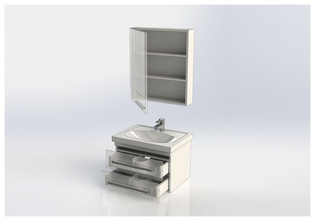 Мебель для ванной Aquanet Сиена 60 белый (подвесной 2 ящика) 00196498 - Вид №4