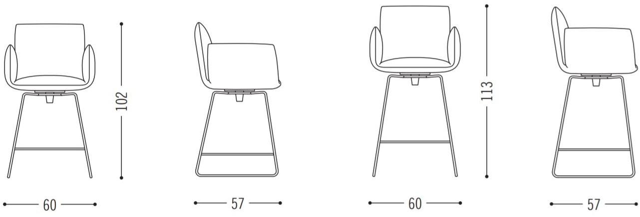 COR Поворотный барный стул с подлокотниками Jalis sun-id-1379342 - Вид №3