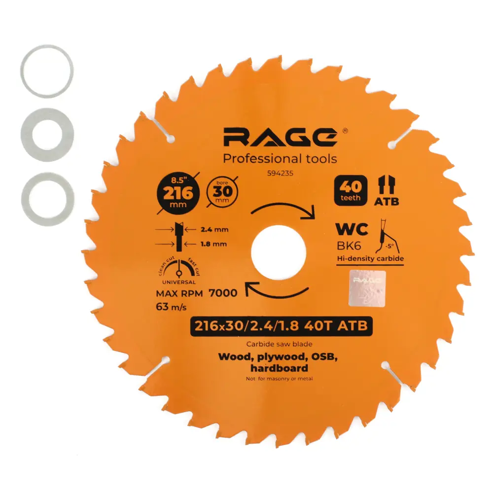 Универсальный пильный диск RAGE для дерева с переходными кольцами 88928409 STLM-0838828 - Вид №1