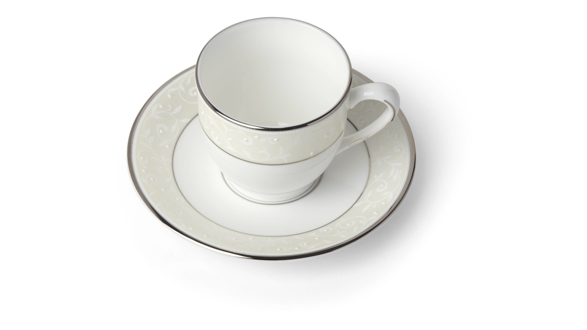 10563275 Lenox Чашка кофейная с блюдцем Lenox "Чистый опал" 90мл Фарфор костяной  - Вид №1