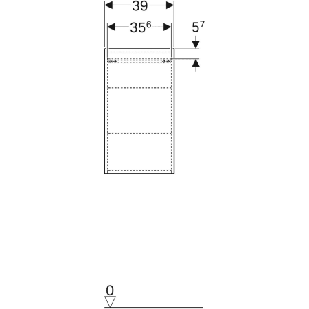 869010000 Подвесной шкаф Geberit Renova Plan с одной дверью Geberit  - Вид №3