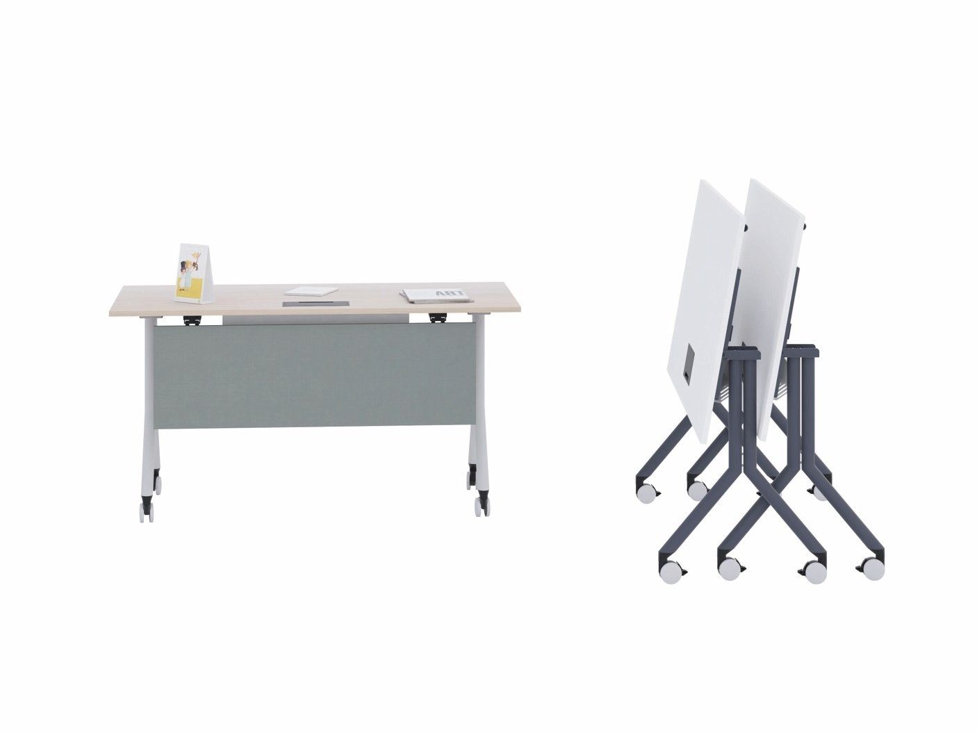 Ламинированный стол с откидной крышкой и системой кабельных втулок Ersa Gavina ARCH-00093879 - Вид №1