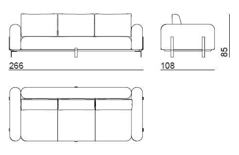 3-местный кожаный диван Bizzotto Italia Нара ARCH-00038197 - Вид №3