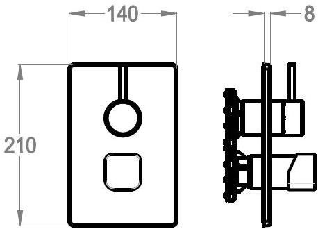 Fir Italia Смеситель для душа на 2 отверстия с переключателем Daily cube 45 4550188 - Вид №1
