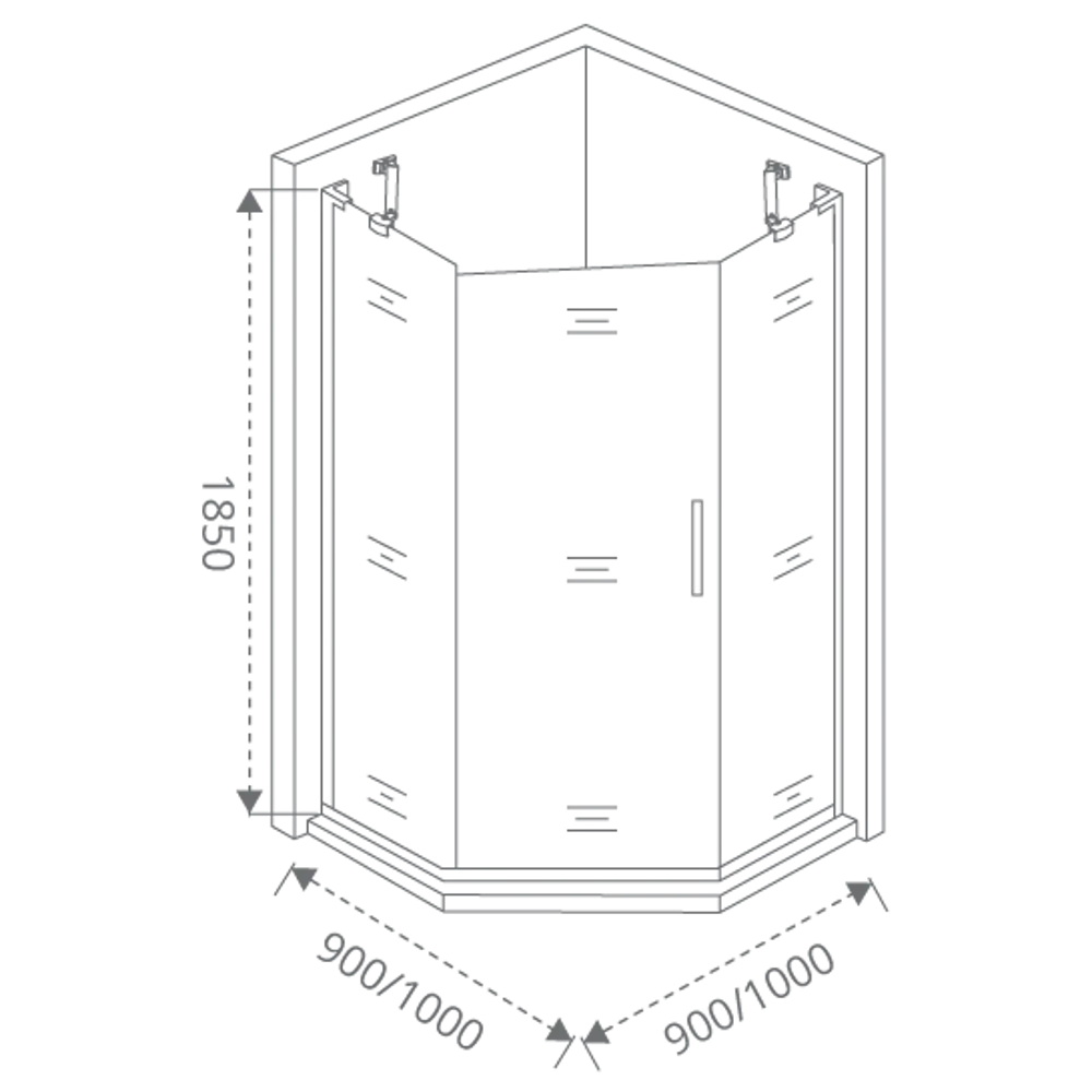 Santreyd Makiato - Пентагональное душевое ограждение с распашной дверью 84540765 STLM-0051702 - Вид №5