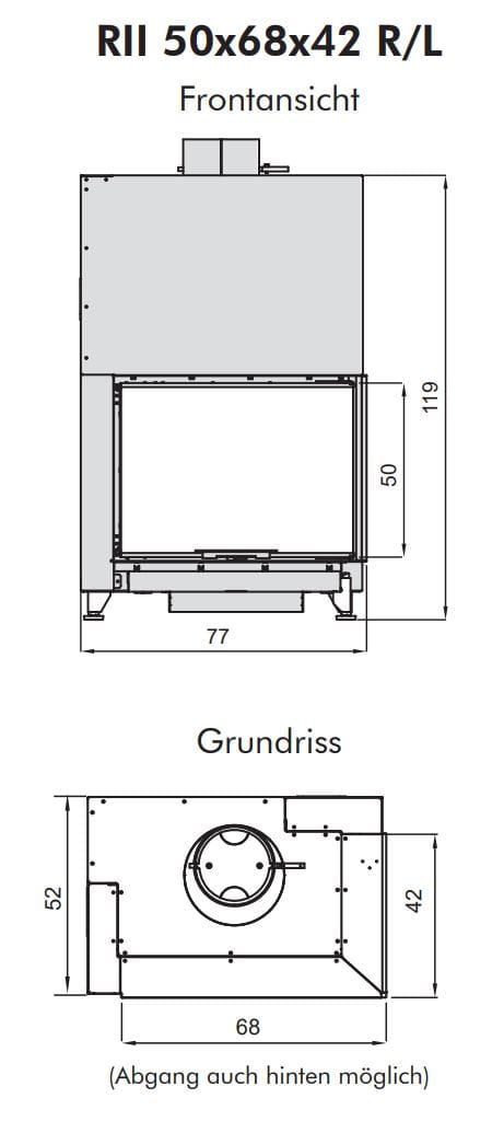 Стальной угловой дровяной камин RÜEGG RII ARCH-00120838 - Вид №4