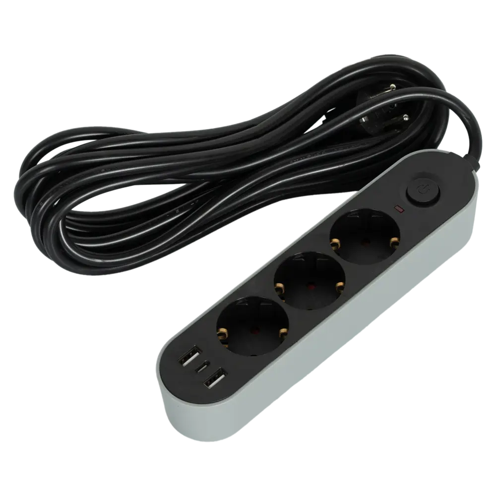 Удлинитель бытовой SKYBEAM 3 розетки, 5 м, черный 89376451 STLM-1565613 - Вид №1